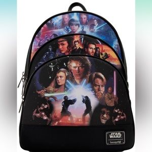 Loungefly Satrwars trilogy 2 triple pocket mini backpack